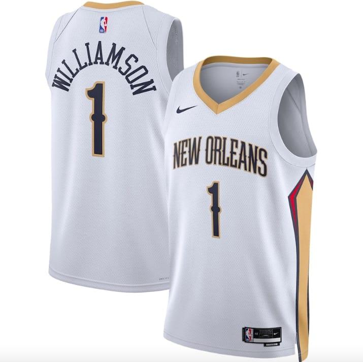 Баскетбольная джерси 2022-23 New Orleans Pelicans #1 Zion Williamson Swingman Association White Jersey
