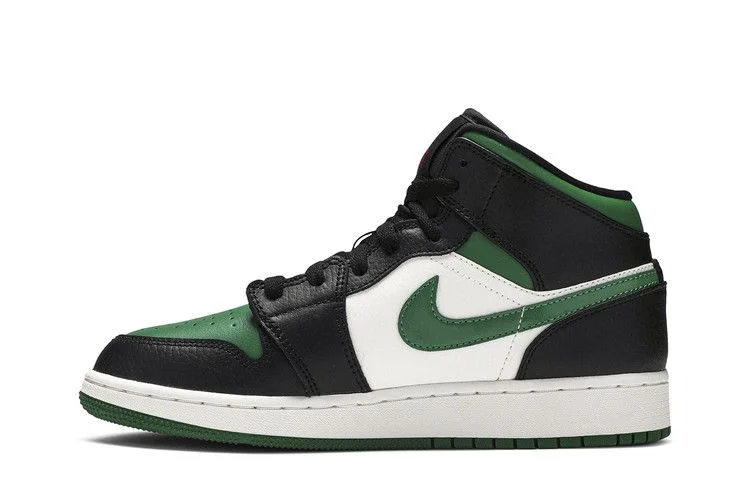 Krossovki-Air-Jordan-1-Mid-GS-Black-Pine-Green-2