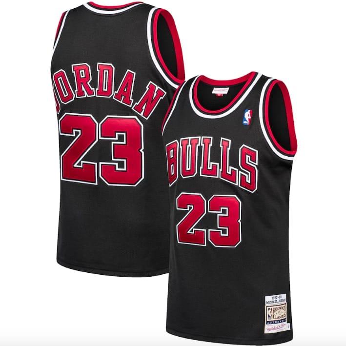 Баскетбольная джерси 1997-98 Chicago Bulls #23 Michael Jordan Mitchell & Ness Authentic Player Black Jersey