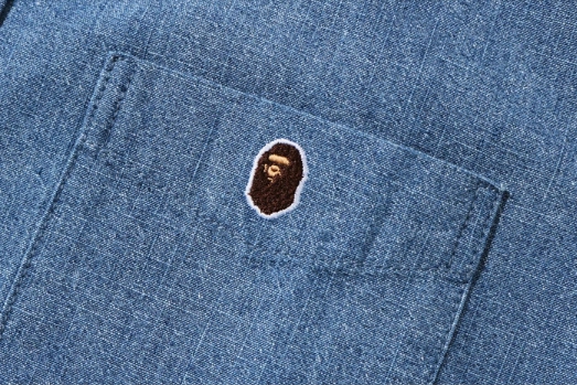 Рубашка BAPE Indigo BD Split Shirt Indigo