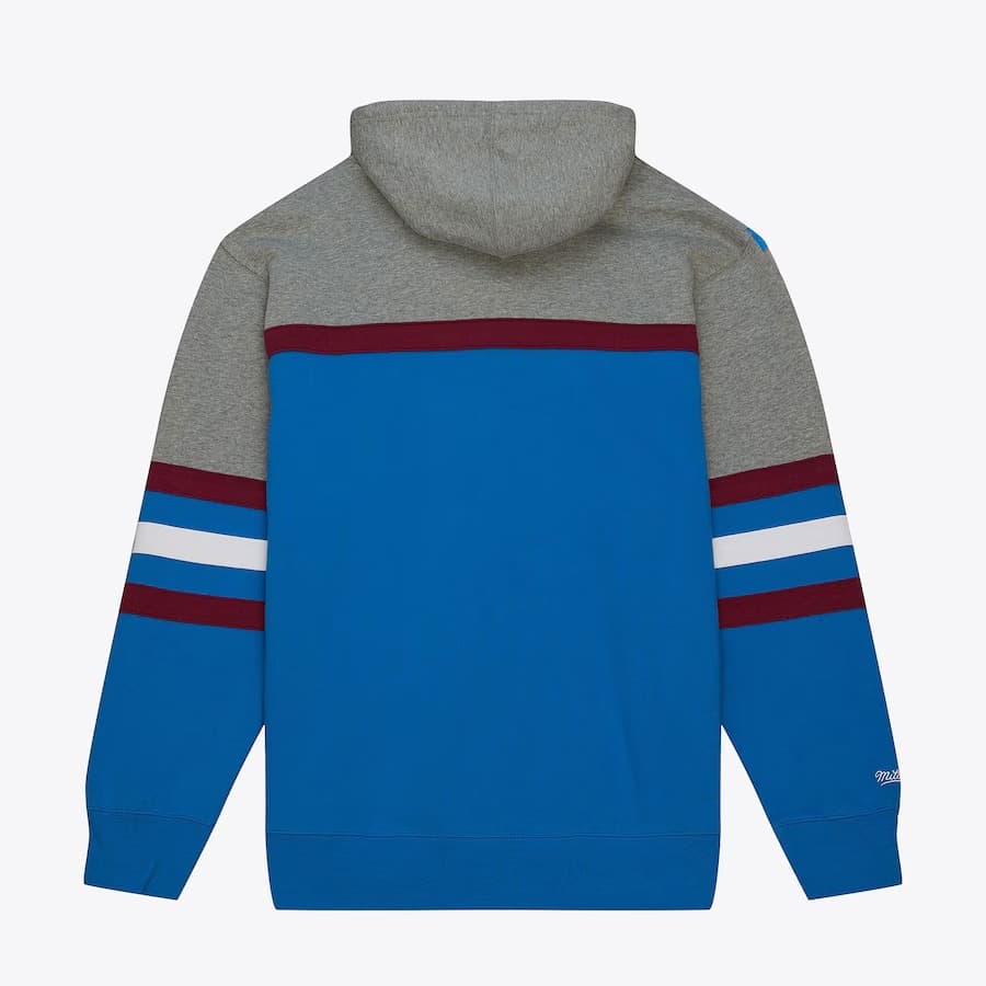 Худи Mitchell & Ness Blue Gray Colorado Avalanche Head Coach Pullover Hoodie