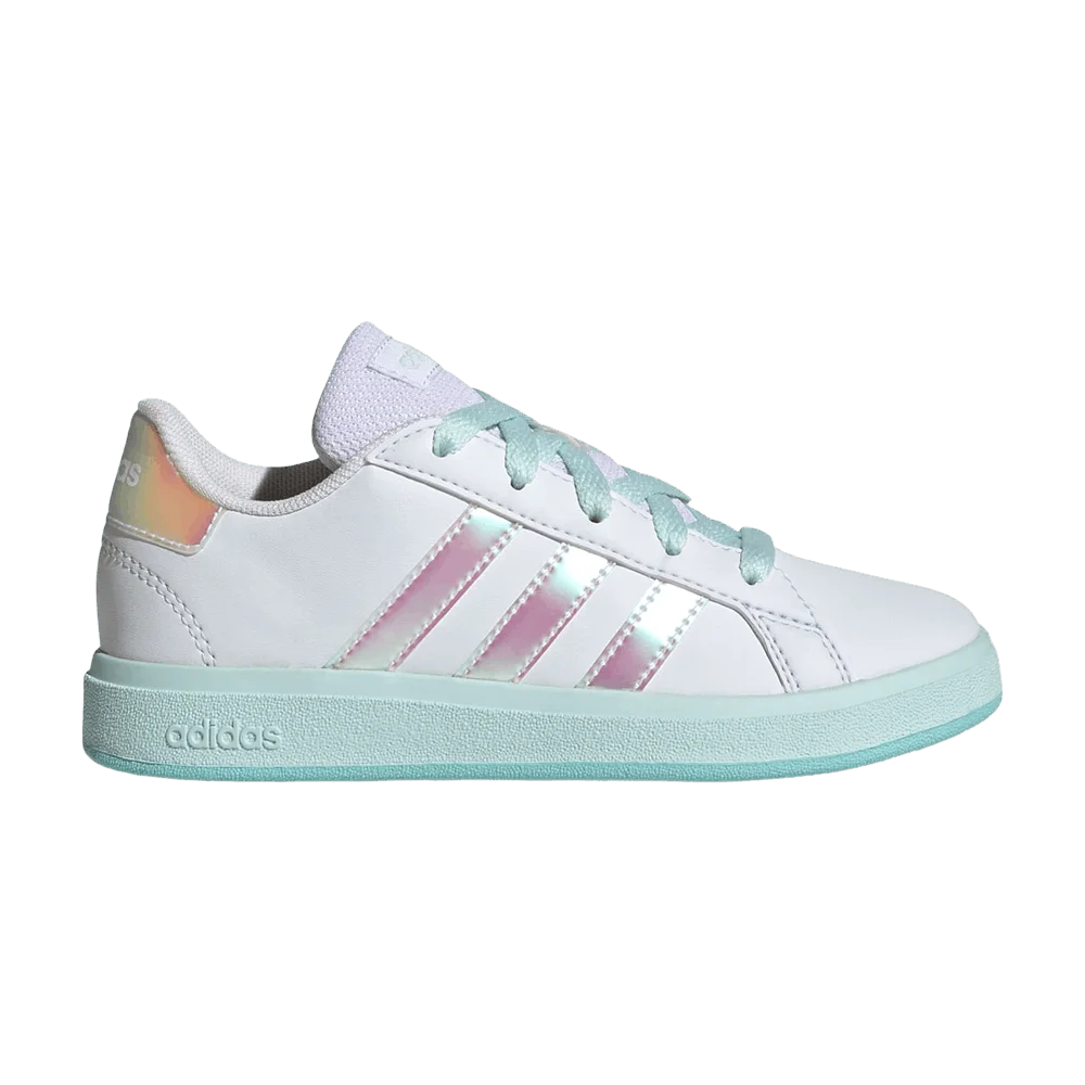 Krossovki-adidas-Grand-Court-Lace-K-Iridescent-Stripes-White