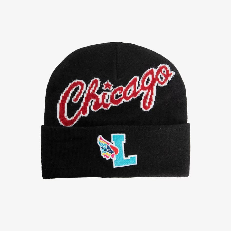 Шапка Mitchell & Ness Black Chicago Bulls My Towns Leaders Cuffed Knit Hat