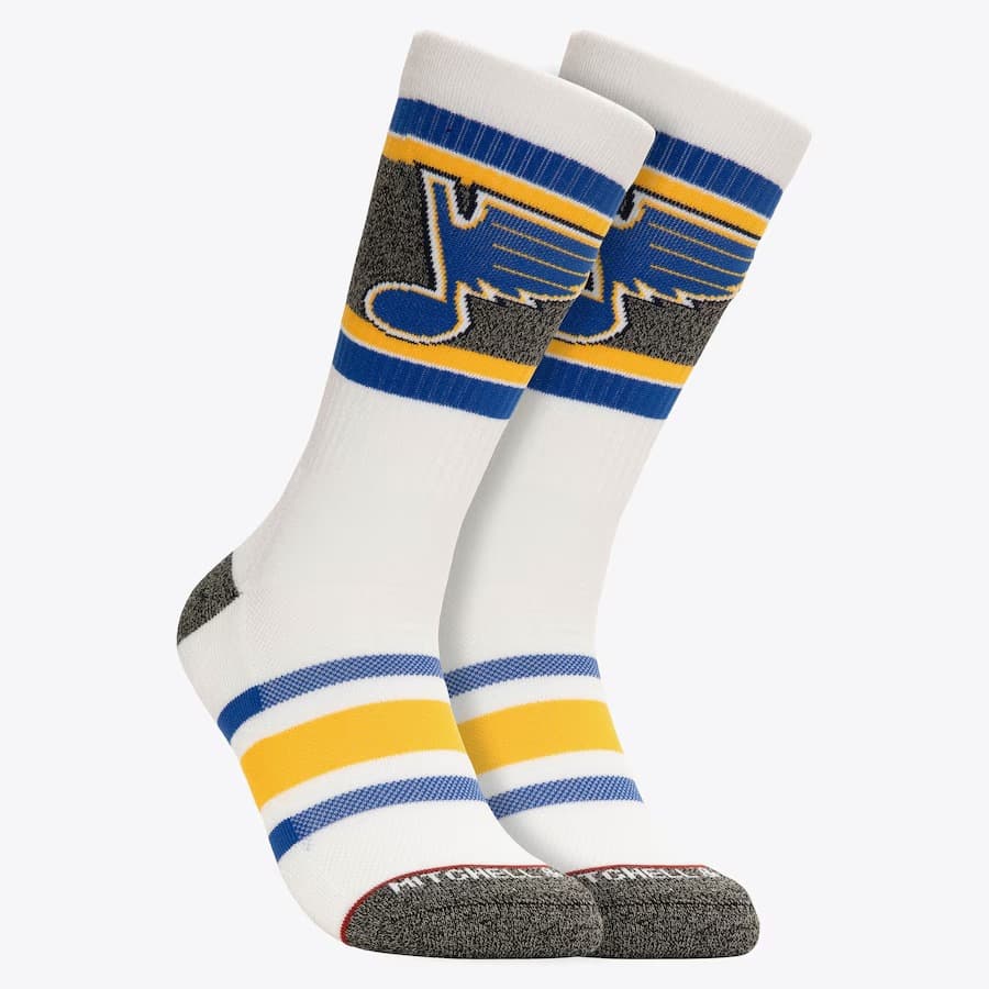 Спортивные носки Mitchell & Ness White St. Louis Blues Power Play Crew Socks