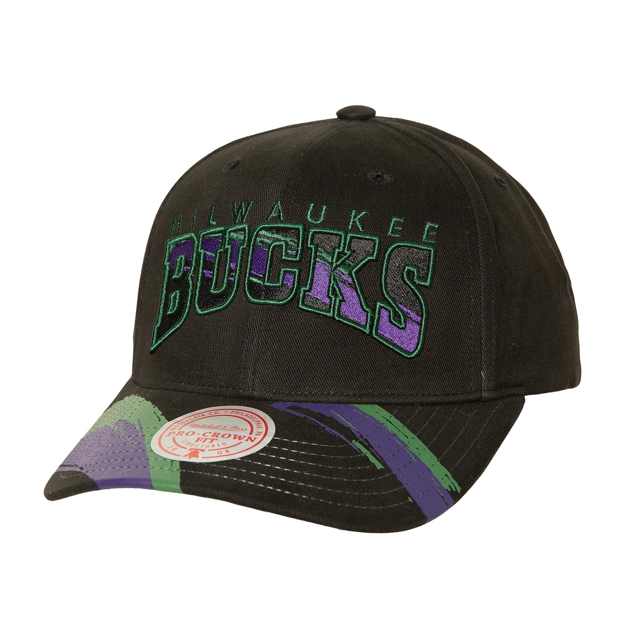 Mitchell-Ness-Brushed-Past-Ya-Pro-Snapback-HWC-Milwaukee-Bucks-Hat