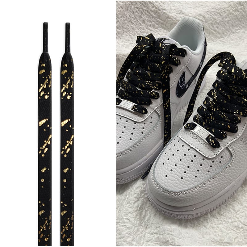 Шнурки Gorilla Guard Air Force 1 Black-Gold Ink Laces