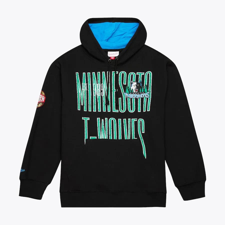 Худи Mitchell & Ness Black Minnesota Timberwolves Team OG Fleece Pullover Hoodie