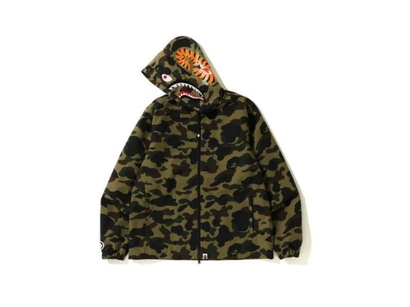 Куртка с капюшоном BAPE 1st Camo Shark Hoodie Jacket Green