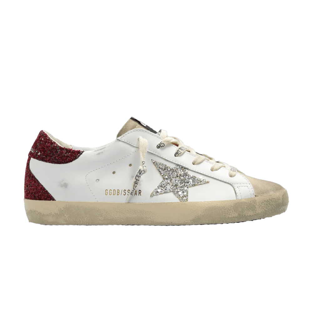 Кроссовки Golden Goose Wmns Superstar 'Bordeaux Silver Glitter'