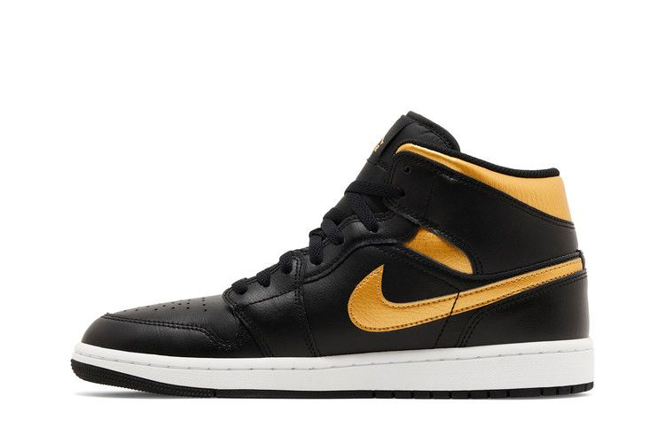 Кроссовки Air Jordan 1 Mid 'Black Metallic Gold'