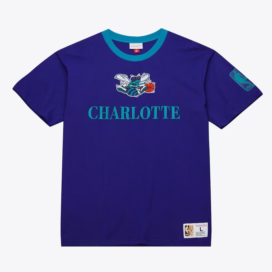 Футболка Mitchell & Ness Purple Charlotte Hornets Team OG 3.0 Vintage T-Shirt
