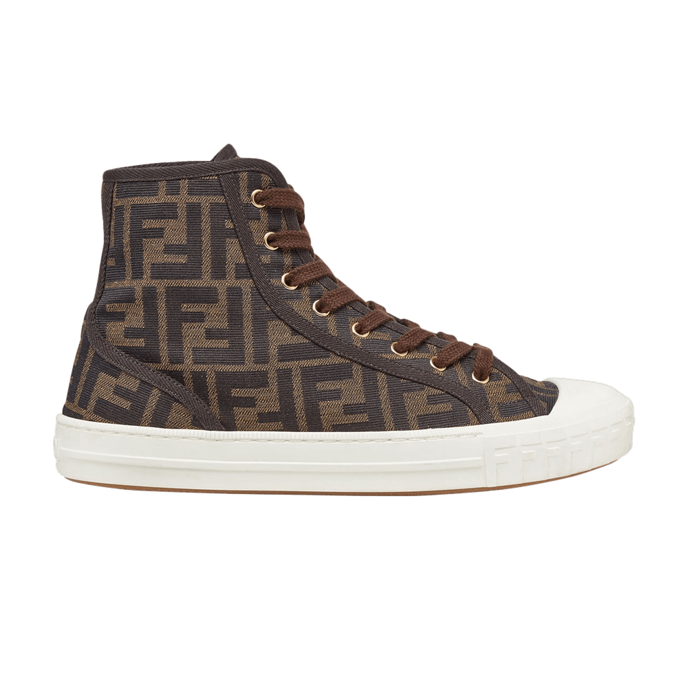 Кроссовки Fendi Wmns FF Motif Domino High 'Brown'