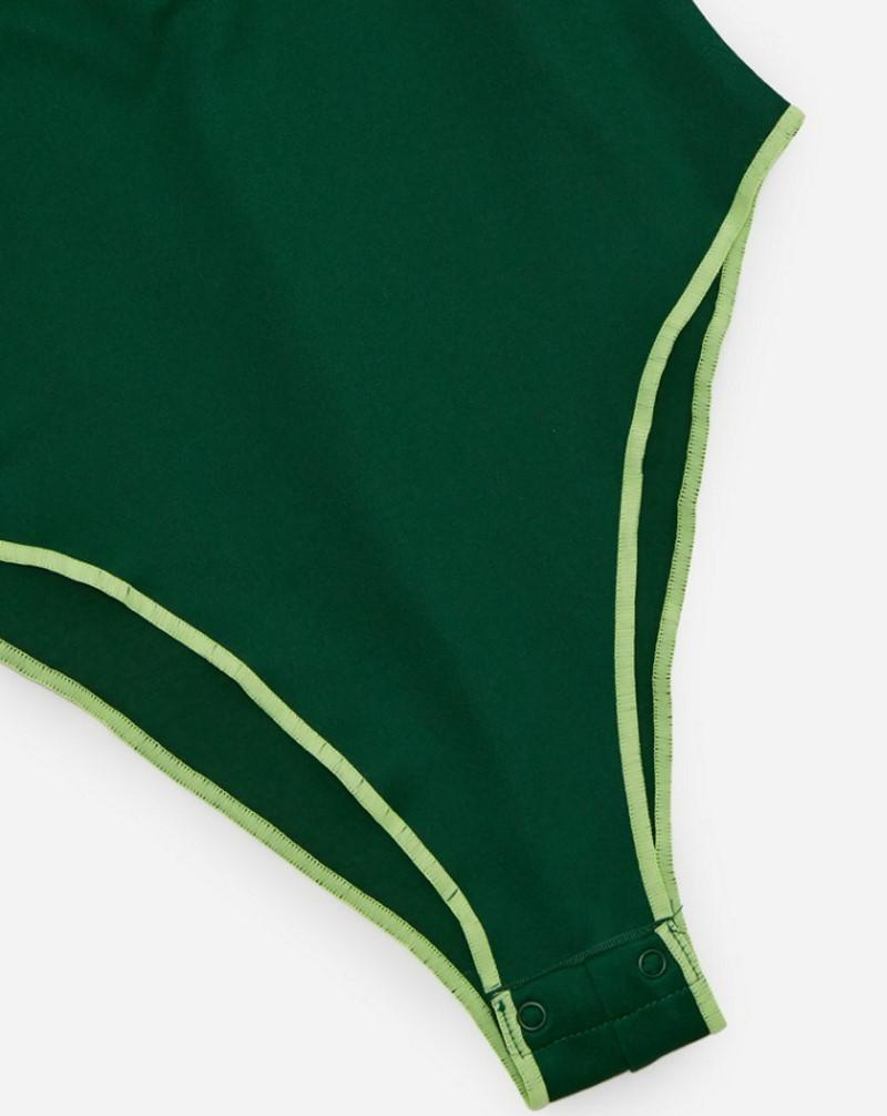 Боди adidas Ivy Park Mesh Sleeve Bodysuit (Plus Size) Dark Green