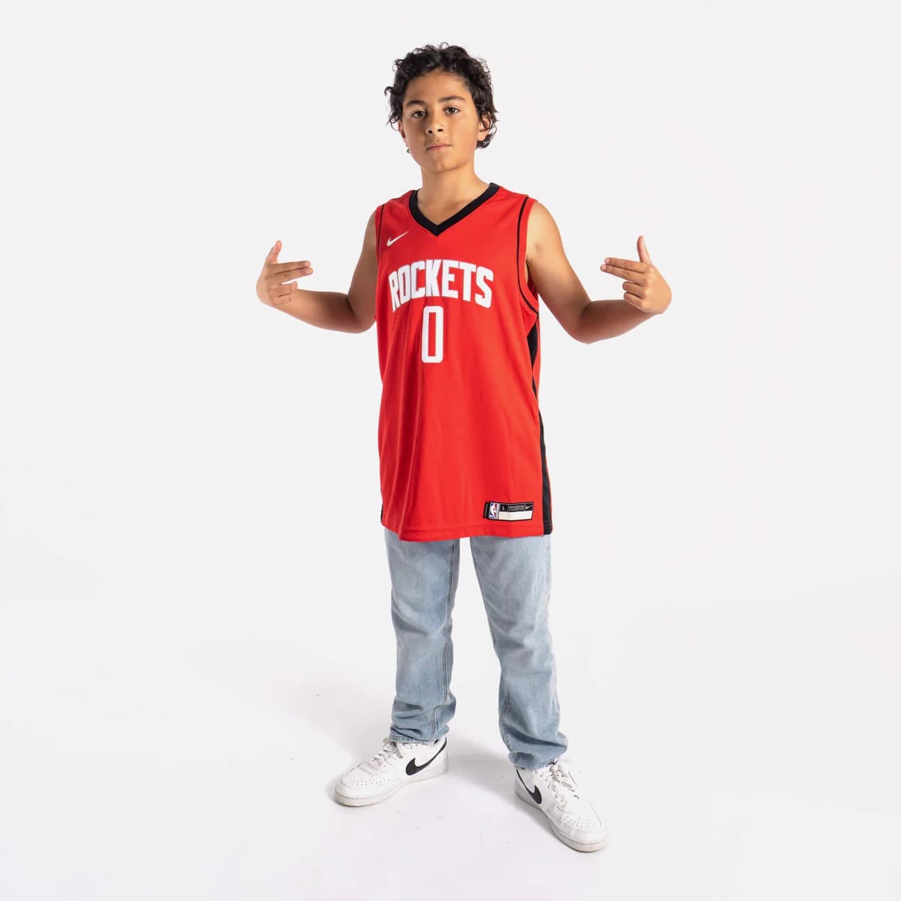 Баскетбольная джерси 2022-23 Houston Rockets Jalen Green #4 Youth Swingman Icon Edition Red Jersey