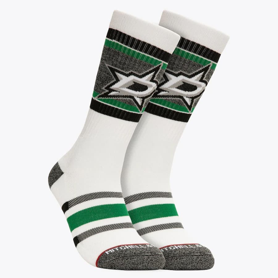 Спортивные носки Mitchell & Ness White Dallas Stars Power Play Crew Socks