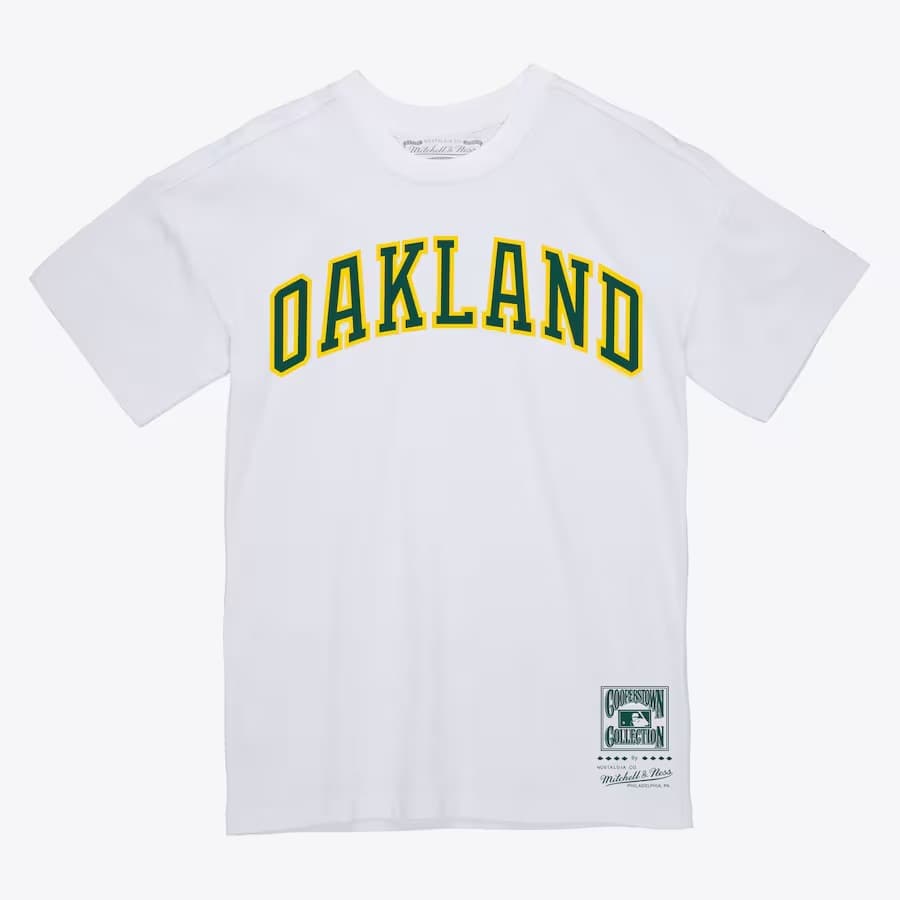 Футболка Mitchell & Ness White Athletics Wordmark T-Shirt