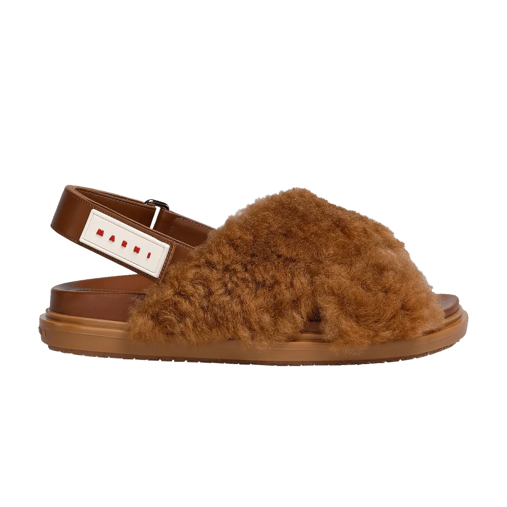 Marni Wmns Fussbett Shearling Sandal 'Caramel'