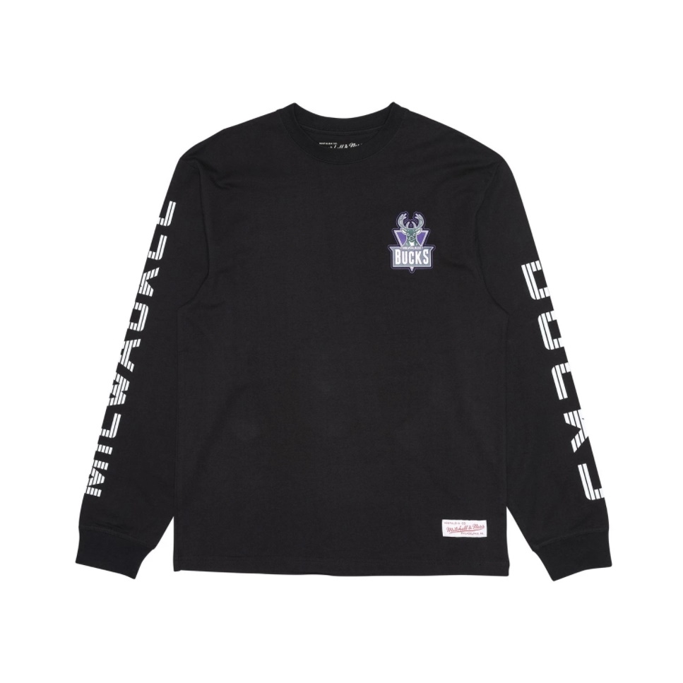 Футболка Mitchell & Ness Milwaukee Bucks Outline Long Sleeve NBA T-Shirt