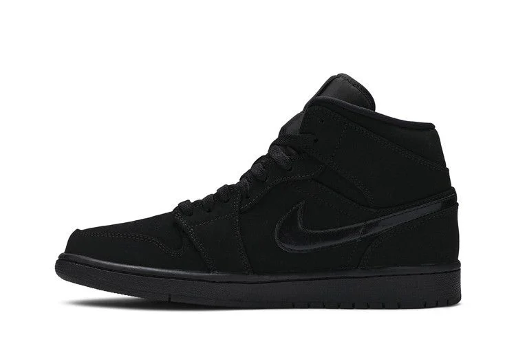 Кроссовки Air Jordan 1 Mid 'Triple Black Suede'