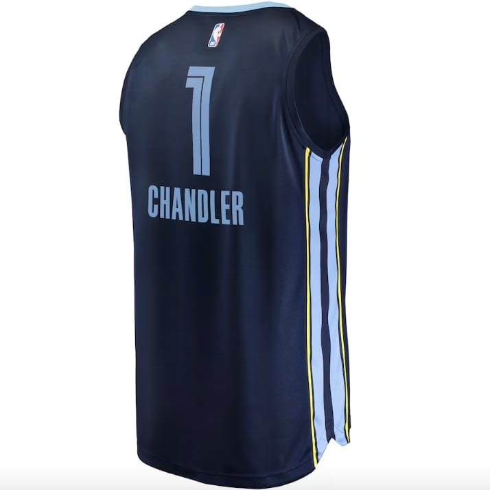 Баскетбольная джерси 2022 NBA Draft Second Round Pick Memphis Grizzlies #1 Kennedy Chandler Fast Break Icon Navy Jersey