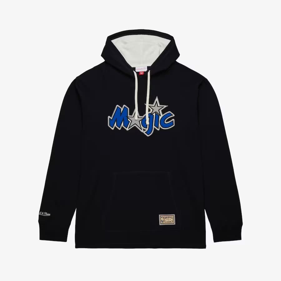 Худи Mitchell & Ness Black Orlando Magic Vintage Logo Thermal Lightweight Pullover Hoodie
