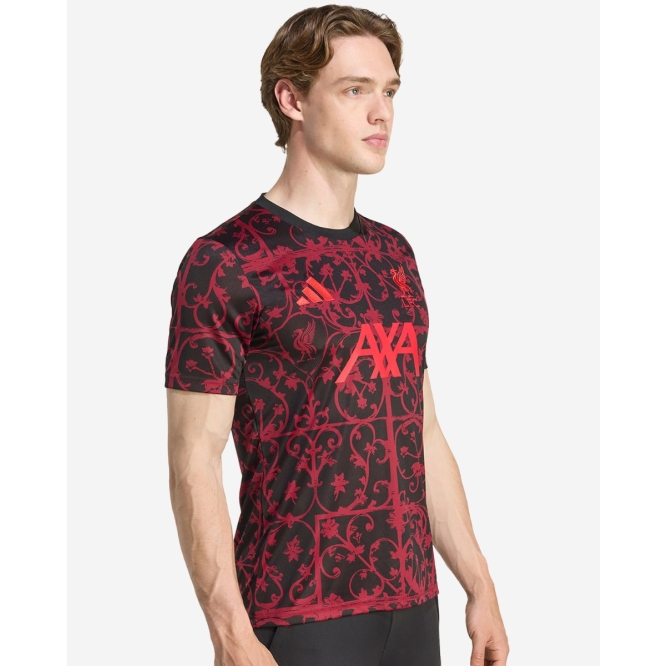 Предматчевое футбольное джерси Liverpool FC adidas Mens 25/26 Short Sleeve Pre-Match Shirt Black