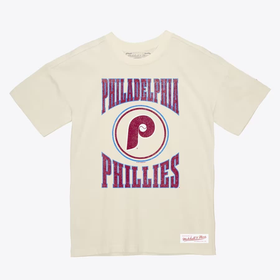 Футболка Mitchell & Ness Cream Philadelphia Phillies Arched Logo Slub T-Shirt