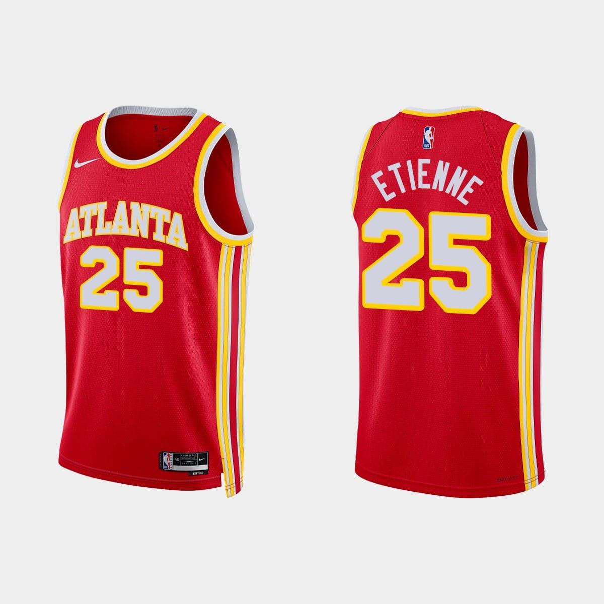 Баскетбольная джерси 2022-23 Atlanta Hawks #25 Tyson Etienne Icon Edition Red Jersey