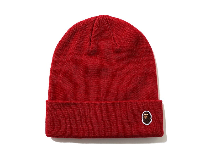 Шапка BAPE Ape Head One Point Knit Cap (FW20) Red