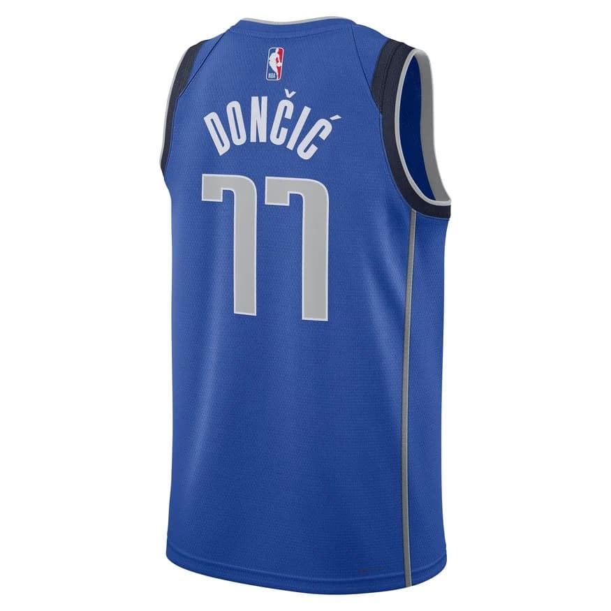 Баскетбольная джерси 2023-24 Dallas Mavericks Luka Dončić #77 Swingman Icon Edition Blue Jersey