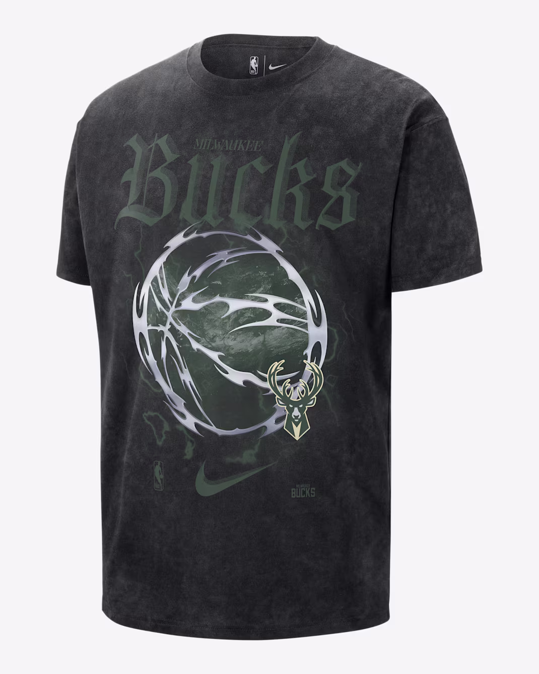 Мужская футболка Nike NBA Max90 Milwaukee Bucks Courtside "Halloween" Black