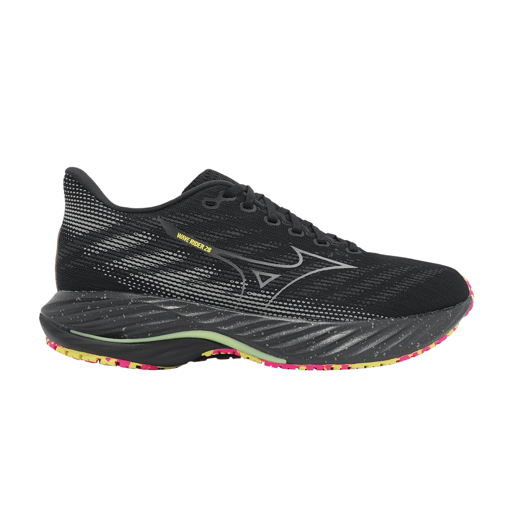 Кроссовки Mizuno Wave Rider 28 'Black Sunny Lime'
