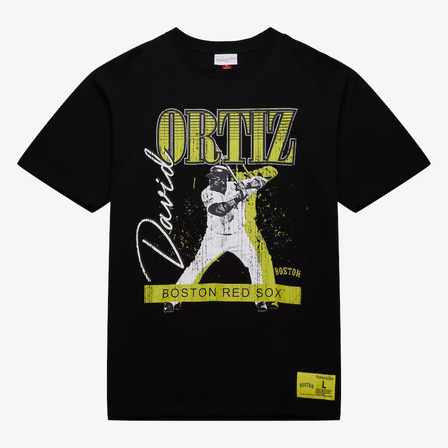Футболка Mitchell & Ness David Ortiz Black Boston Red Sox Neon Pop Player T-Shirt