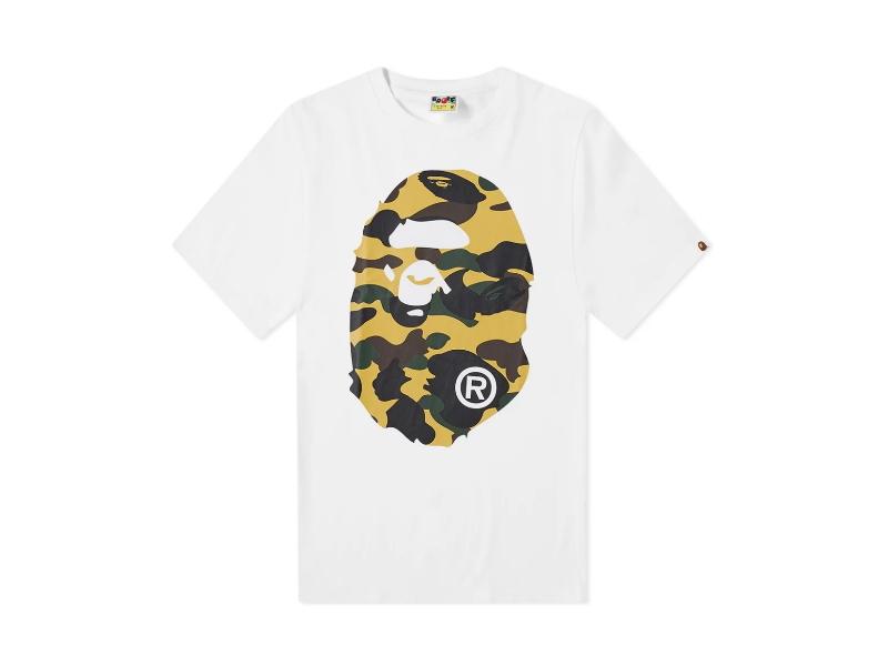 Футболка BAPE 1st Camo Big Ape Head Tee White/Yellow