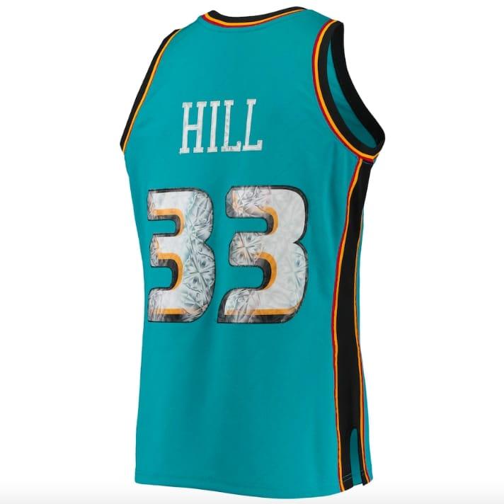 1996-97-Detroit-Pistons-33-Grant-Hill-Mitchell-Ness-NBA-75th-Anniversary-Diamond-Teal-Jersey-2