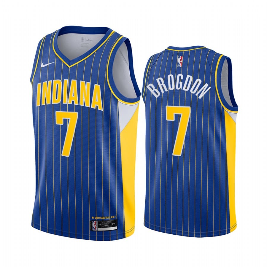 Баскетбольная джерси 2020-21 Indiana Pacers #7 Malcolm Brogdon City Edition Blue Swingman Jersey
