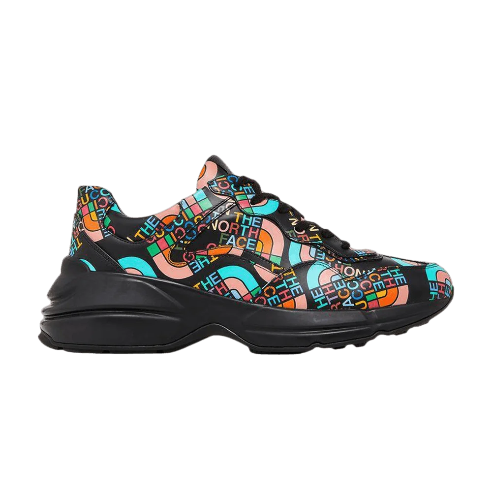 Krossovki-The-North-Face-x-Gucci-Wmns-Rhyton-Allover-Logo-Black-Multi-Color