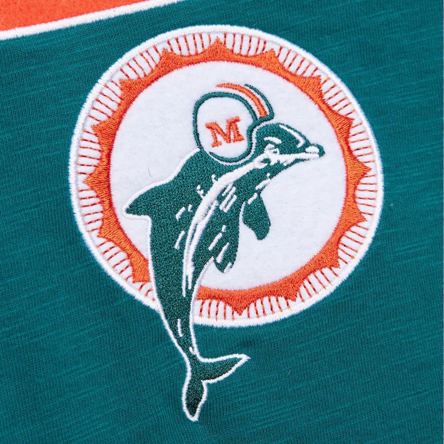 Футболка Mitchell & Ness Aqua Miami Dolphins Vintage Logo Legendary Slub T-Shirt