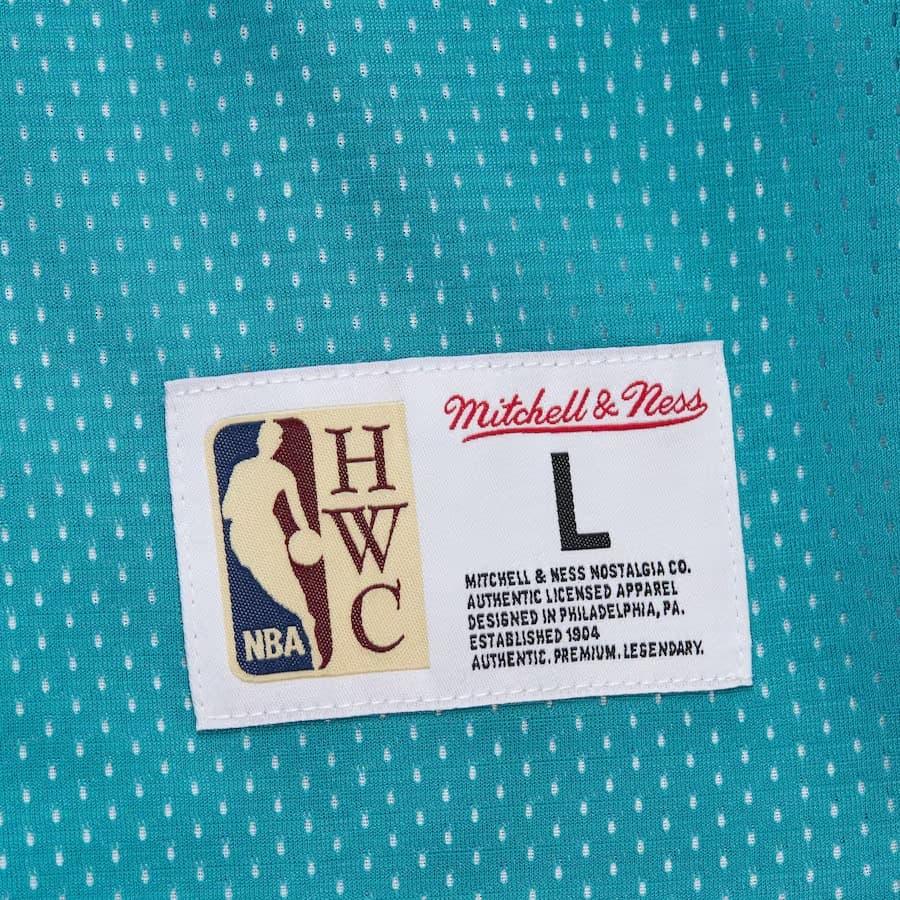 Майка Mitchell & Ness Teal Charlotte Hornets Vintage Logo Mesh Practice Tank Top