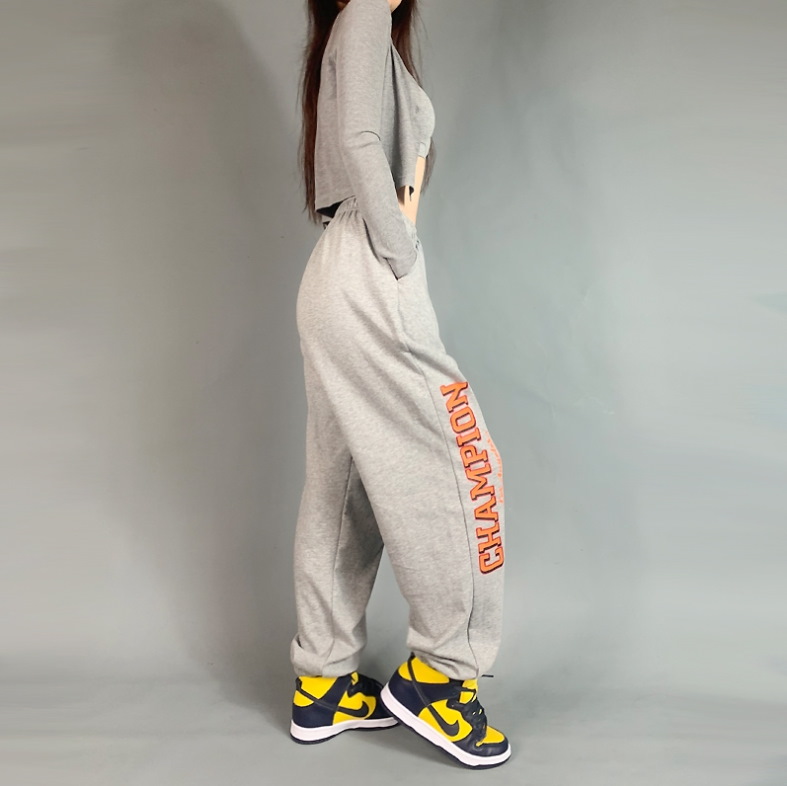 Спортивные брюки 2021 Champion Hip-hop Style Sweatpants Grey