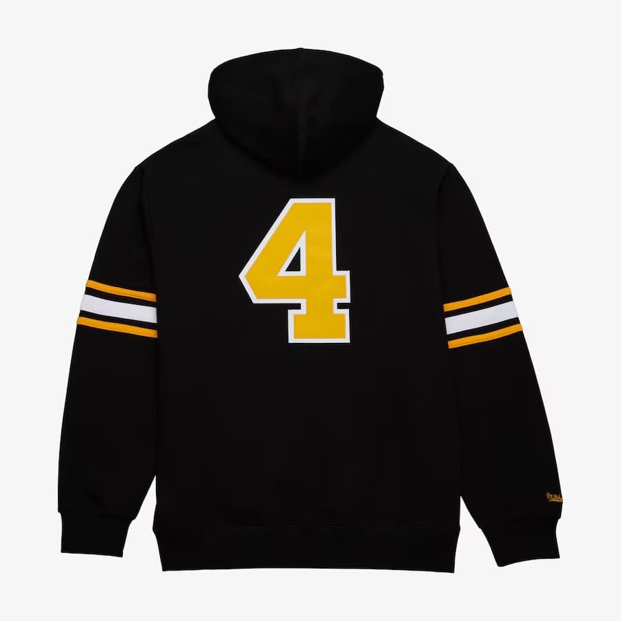 Худи Mitchell & Ness Bobby Orr Black Boston Bruins 1971 Name & Number Fleece Pullover Hoodie