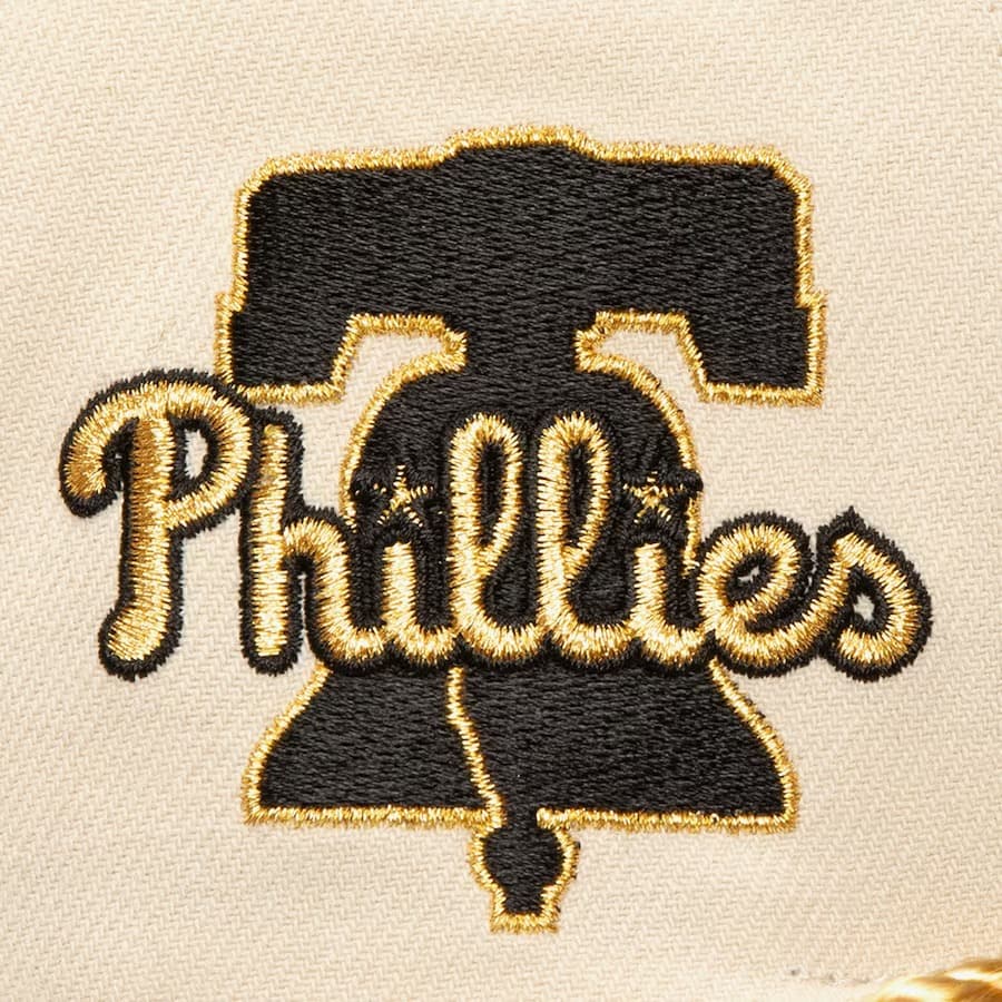 Бейсболка Mitchell & Ness Cream Philadelphia Phillies Golden Ivory Snapback Hat