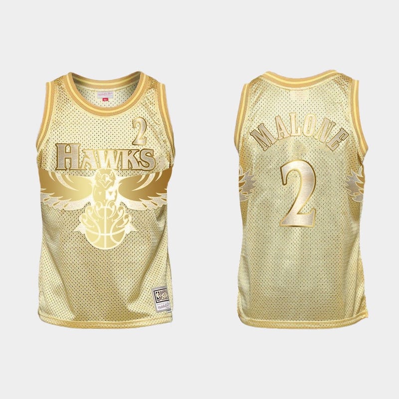 Баскетбольная джерси Atlanta Hawks #2 Moses Malone Midas SM HWC Golden Jersey