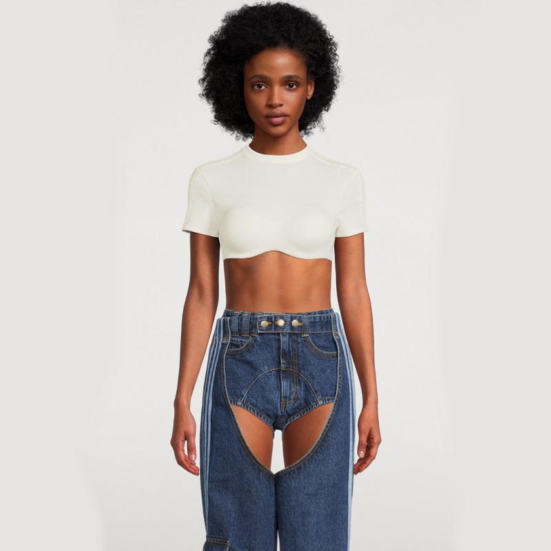 Спортивный топ adidas Ivy Park Crop Top Off White