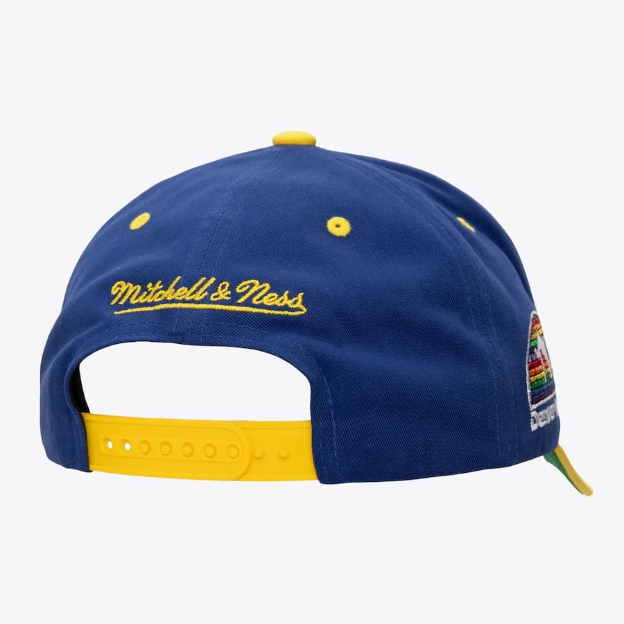 Бейсболка Mitchell & Ness Blue Denver Nuggets Block Sweep Pro Adjustable Hat