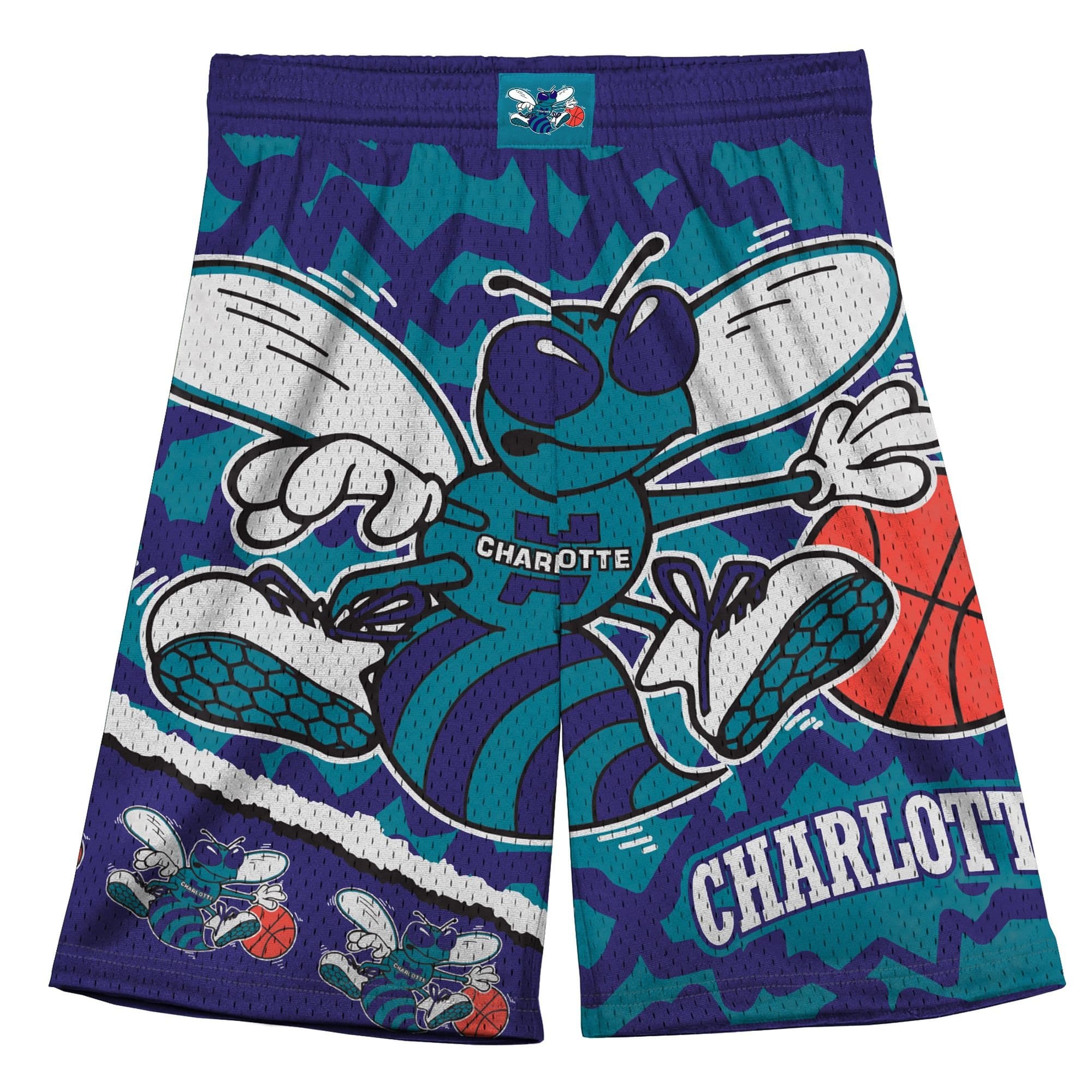 Спортивные шорты Mitchell & Ness Big Face Jumbotron Mesh Charlotte Hornets Youth Shorts
