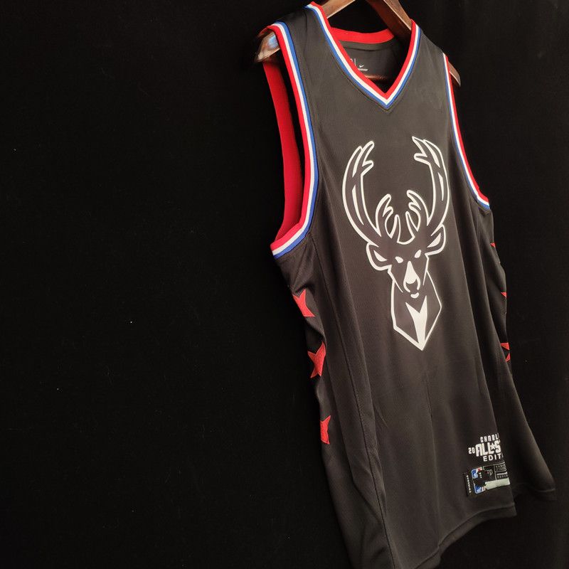 Баскетбольная джерси 2019 NBA All-Star Bucks Giannis Antetokounmpo #34 Black Swingman Jersey