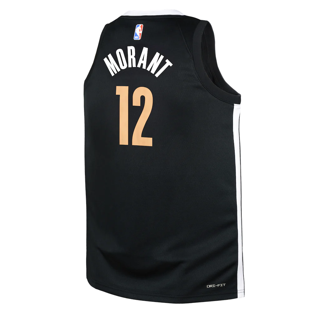 2023-24-Memphis-Grizzlies-Ja-Morant-12-Youth-Swingman-City-Edition-Black-Jersey-3