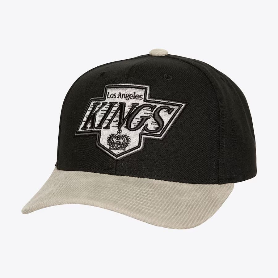 Бейсболка Mitchell & Ness Black Los Angeles Kings Cord Pro Vintage Snapback Hat