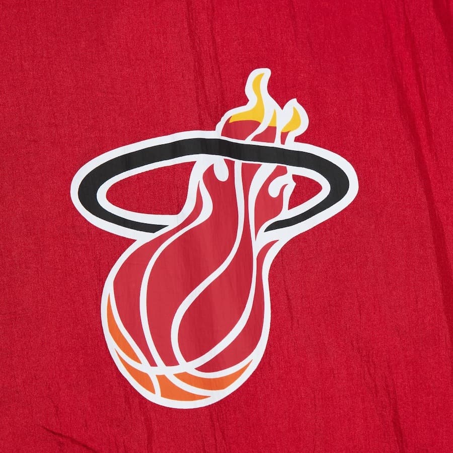 Анорак Mitchell & Ness Red Miami Heat Team OG 2.0 Vintage Logo Anorak Quarter-Zip Hoodie Windbreaker Jacket